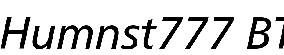 Humnst777 BT Italic Schrift Herunterladen Kostenlos